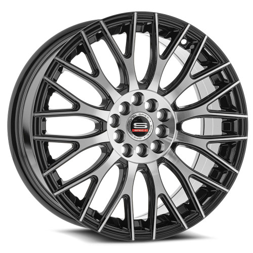 Set 4 20" Spec-1 SP-55 Gloss Black & Machined 20x8.5 Wheels 5x4.5 5x120 38mm Rims