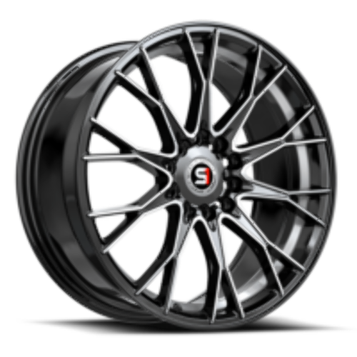 Set 4 18" Spec-1 SP-59 Gloss Black & Machined 18x8 Wheels 5x112 5x4.5 38mm