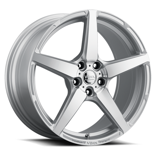 18" Voxx Modena Silver Machined Face 18x9 Wheel 5x120  30mm Rim
