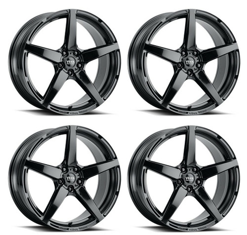 Set 4 18" Voxx Modena Gloss Black 18x8.5 Wheels 5x112  42mm Rims
