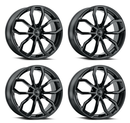Set 4 20" Voxx Malta Gloss Black 20x9.5 Wheels 5x120  35mm Rims