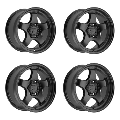 Set 4 17" Fittipaldi Offroad FT111SB Satin Black 17x8.5 Wheels 6x5.5 25mm Rims