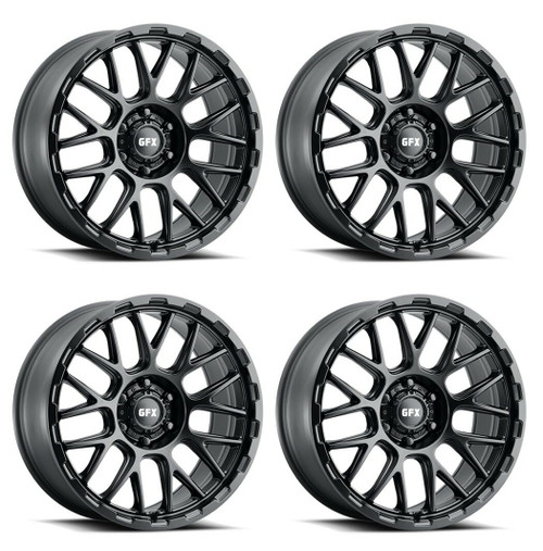 Set 4 18" Voxx G-FX TM7 Matte Black 18x9 Wheels 5x5  0mm Rims For Jeep