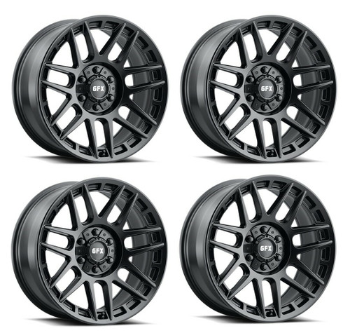 Set 4 18" Voxx G-FX TM8 Matte Black 18x9 Wheels 6x5.5 0mm Rims For Chevy GMC Ram