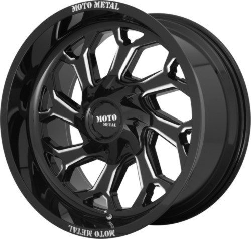 Moto Metal MO999 20x10 6x135 6x5.5 Gloss Black Milled Wheel 20" -18mm Lifted Rim