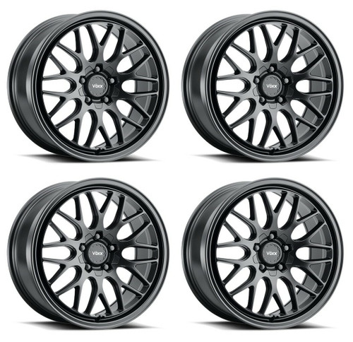 Set 4 18" Voxx Nogara Matte Black 18x8 Wheels 5x115 5x120 20mm Rims
