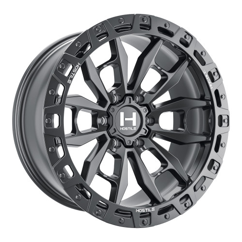 17" Hostile H130 Crandon Asphalt 17x9 Wheel 6x5.5 0mm For Chevy GMC Ram Cadillac