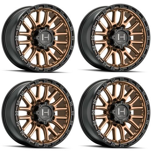 Set 4 17" Hostile H135 Ridgecrest Bronze 17x9 Wheels 5x5 -12mm Lifted Truck Rims