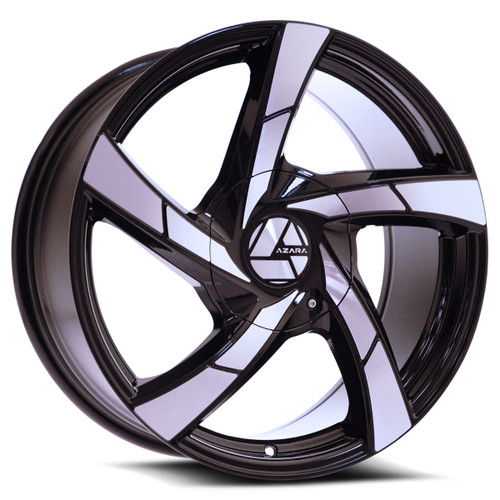 Set 4 22" Azara AZA-524 Gloss Black Machined 22x8.5 Wheels 5x112 5x4.5 38mm Rims
