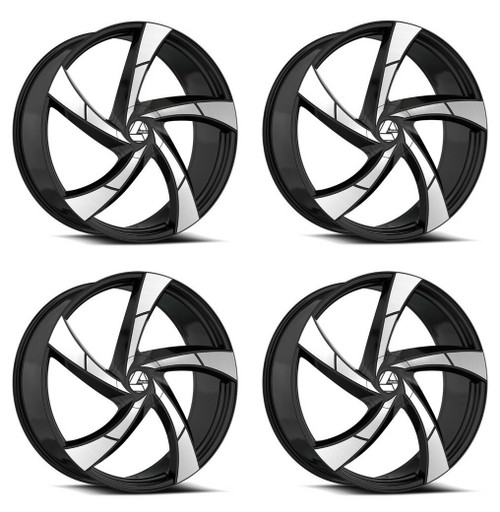 Azara AZA-524 Wheels 18 Inch 5x112 5x4.5 (5x114.3) Gloss Black & Machi