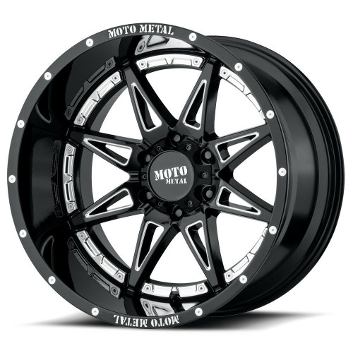 Moto Metal MO993 Hydra 20x12 8x6.5 Gloss Black Milled Wheel 20" -44mm Rim Moto Metal MO993 Hydra 20x12 8x6.5 Gloss Black Milled Wheel 20" -44mm Rim