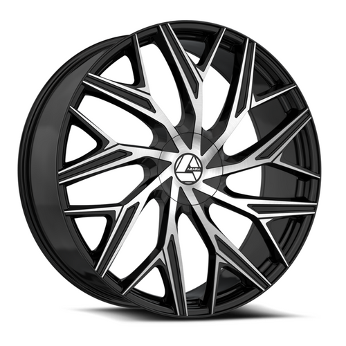 Set 4 20" Azara AZA-527 Gloss Black Machined 20x8.5 Wheels 5x108 5x4.5 35mm Rims