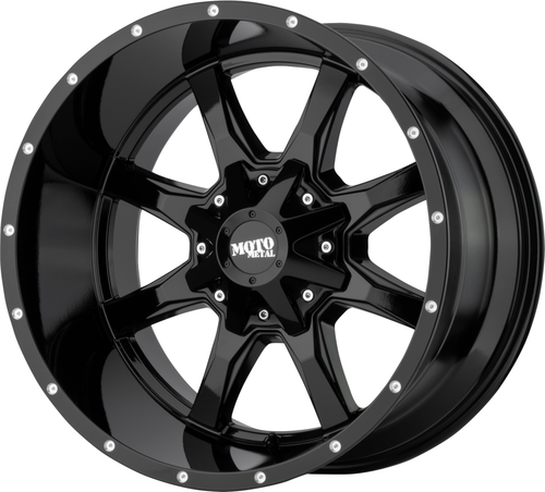 Moto Metal MO970 17x8 6x135 6x5.5 Gloss Black With Milled Lip Wheel 17" 0mm Rim