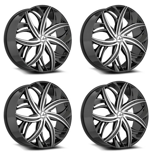 Azara AZA-541 Wheels 18 Inch 5x4.5 (5x114.3) 5x120 Gloss Black & Machi