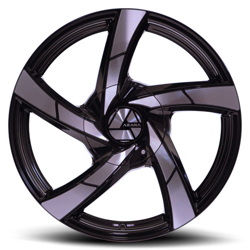 22" Azara AZA-524 Gloss Black & Machined 22x8.5 Wheel 5x112 5x4.5 38mm Rim