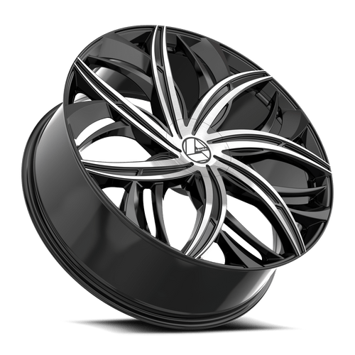 18" Azara AZA-541 Gloss Black & Machined 18x8 Wheel 5x4.5 5x120 35mm Rim