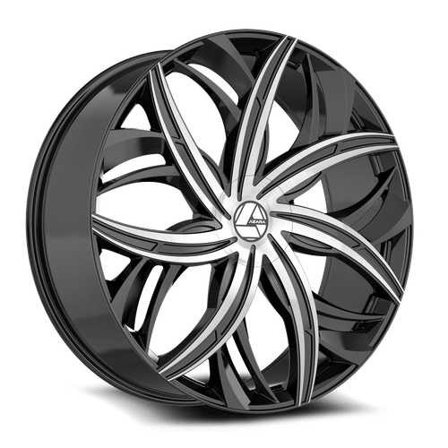 Set 4 22" Azara AZA-541 Gloss Black Machined 22x8.5 Wheels 5x4.5 5x120 38mm Rims