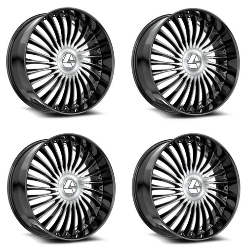 Azara AZX-103 Wheels 28 Inch 6x135 6x5.5 (6x139.7) Gloss Black & Machi