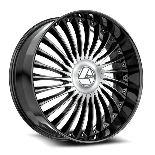 20" Azara AZX-103 Gloss Black & Machined 20x8.5 Wheel 5x112 5x4.5 35mm Rim