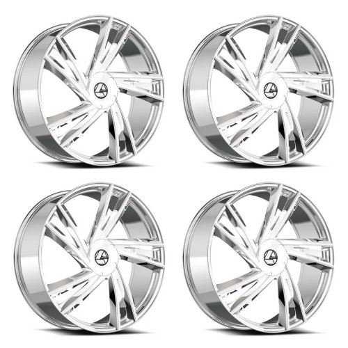 Set 4 20" Azara AZA-529 Nano Chrome 20x8.5 Wheels 5x108 5x4.5 35mm Rims