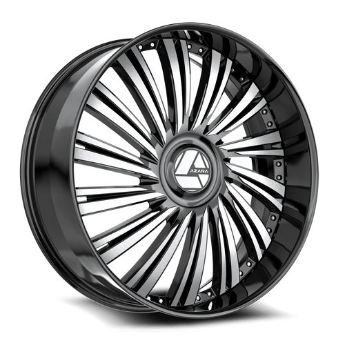 Set 4 18" Azara AZX-102 Gloss Black & Machined 18x8 Wheels 5x112 5x4.5 35mm Rims