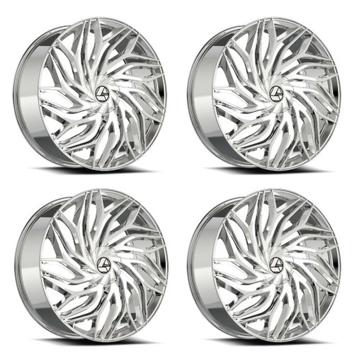 Set 4 20" Azara AZA-537 Nano Chrome 20x8.5 Wheels 5x108 5x4.5 35mm Rims