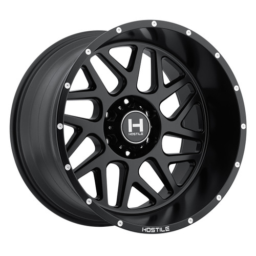 22" Hostile H108 Sprocket Asphalt 22x10 6x5.5 -25mm For Chevy GMC Ram Cadillac