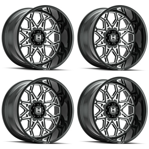 Set 4 22" Hostile H132 Anvil Blade Cut 22x12 Wheels 6x5.5 -44mm Lifted Rims