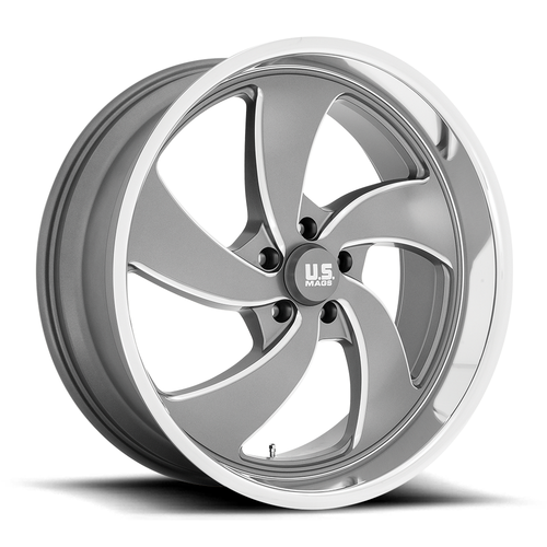 24" US Mag U133 Desperado 24x9 5x4.75 Anthracite Milled Diamond Right Wheel 1mm