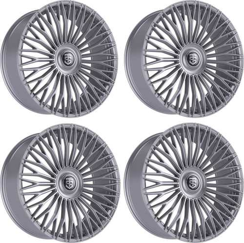 Set 4 22" TIS Motorsports 507S 22x10 5x115 5x120 18mm Wheels Gloss Silver Rims