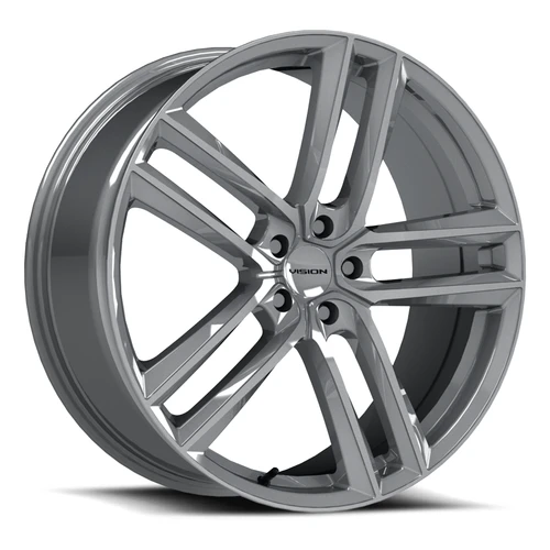 Set 4 22" Vision 475 Clutch Hyper Silver 22x9 Wheels 5x120 35mm Rims