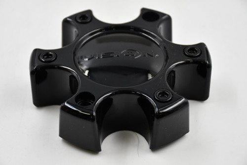 Vision 375 Warrior Gloss Black 6x4.5 Wheel Center Cap Hub Cap C375GB-6C86 6 Lug