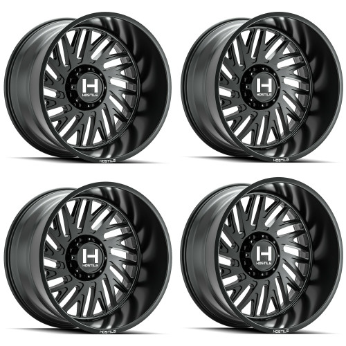 Set 4 22" Hostile H131 Syclone Asphalt 22x12 Wheels 8x6.5 -44mm Lifted Rims
