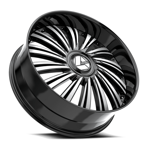 18" Azara AZX-102 Gloss Black & Machined 18x8 Wheel 5x4.5 5x120 35mm Rim