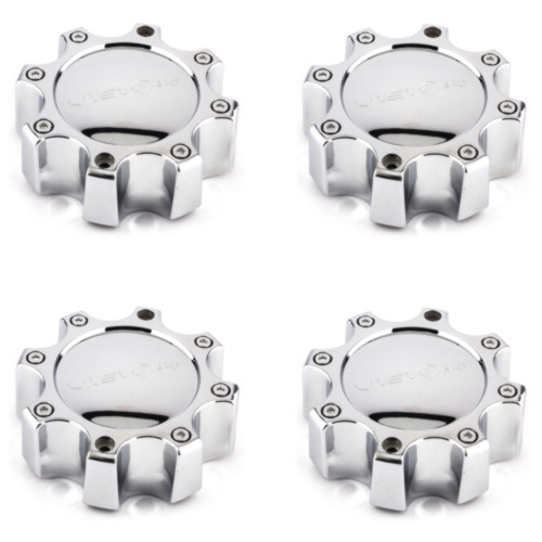 Set 4 Vision C375-8C 375 Warrior Wheel Center Caps 8 Lug Chrome Fits 8x6.5 8x170