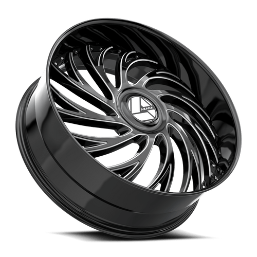 20" Azara AZX-101 Gloss Black & Milled 20x8.5 Wheel 5x112 5x4.5 35mm Rim