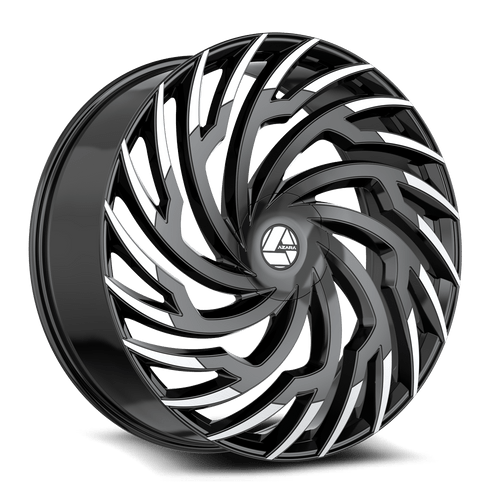 Set 4 30" Azara AZA-536 Gloss Black Machined 30x9.5 Wheels 6x135 6x5.5 22mm Rims