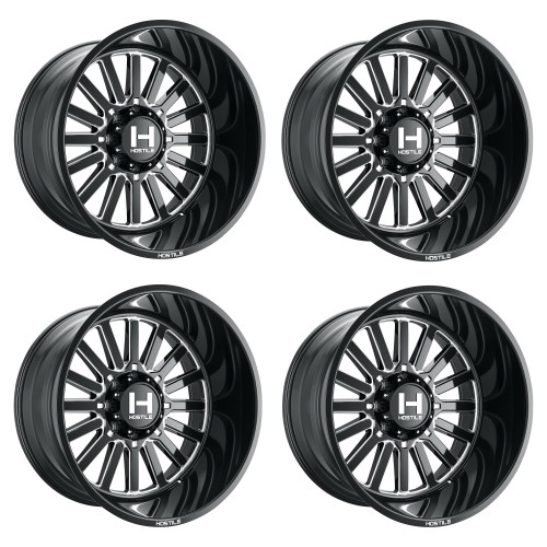 Set 4 22" Hostile Titan Blade Cut 22x12 Wheels 8x6.5 -44mm Lifted Truck Rims