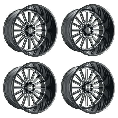 Set 4 20" Hostile H127 Titan Blade Cut 20x9 Wheels 6x5.5 12mm Truck Suv Rims