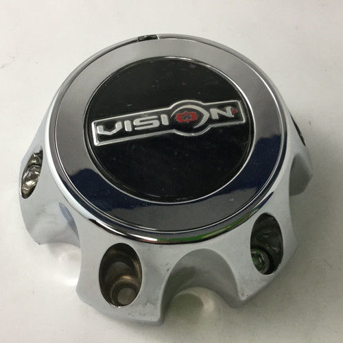 Vision 6 Lug Brutal 392 Wheel Center Hub Cap Chrome 5.5" C392-6V VIS336