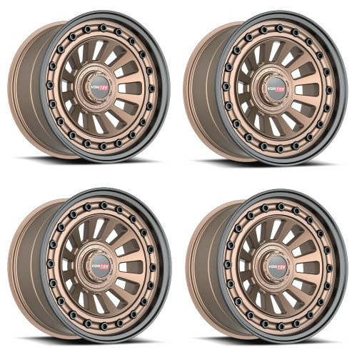 Set 4 18" Vortek Radar VRD-702 Matte Bronze 18x9 Wheels 5x5.5 5x150 12mm Rims