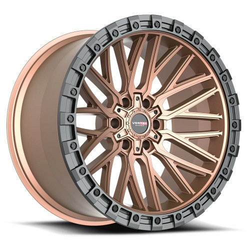 20" Vortek Apollo VRT-608 Bronze w Black Bead Ring 20x10 Wheel 6x135 6x5.5 -12mm