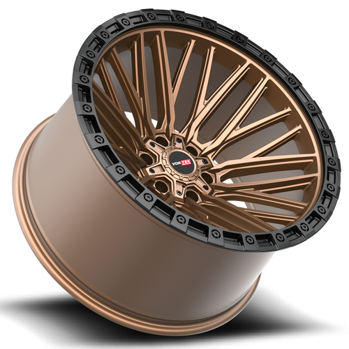 20" Vortek Apollo VRT-608 Bronze w Black Bead Ring 20x10 Wheel 6x135 6x5.5 -12mm
