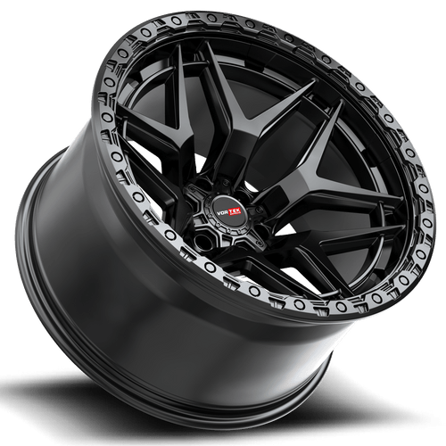 22" Vortek Atheno Satin Black VRT-603 22x12 Wheel 8x6.5 Rim -44mm For Chevy GMC
