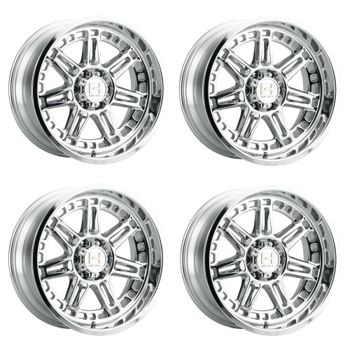 Set 4 22" Hostile H124 Lunatic Armor Plated 22x10 Wheels 6x135 -25mm Lifted Rims