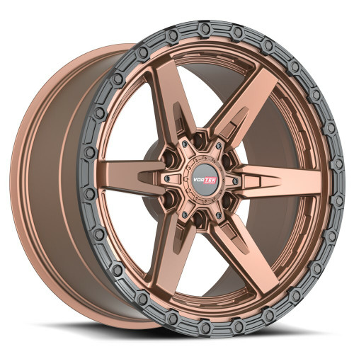 20" Vortek Argon VRT-602 Bronze w/ Black Bead Ring 20x9 Wheel 6x135 6x5.5 12mm