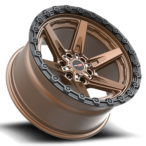 20" Vortek Argon VRT-602 Bronze w/ Black Bead Ring 20x9 Wheel 6x135 6x5.5 12mm
