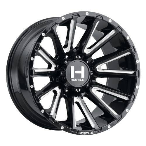 20" Hostile H123 Typhoon Blade Cut 20x12 8x6.5 -44mm For Chevy GMC Ram Ford Rim
