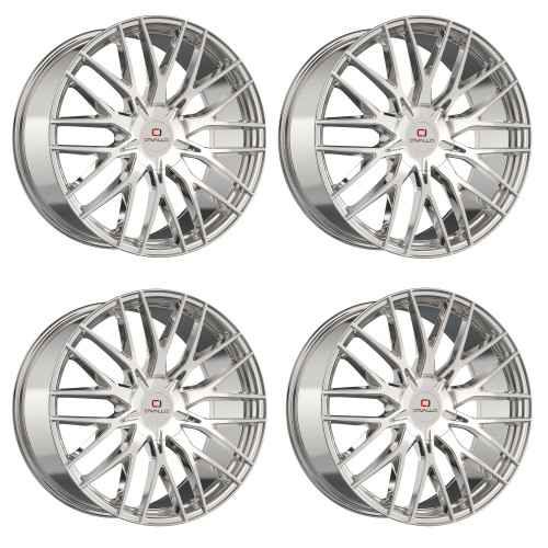 Set 4 24" Cavallo CLV-45 Nano Chrome 24x9 Wheels 5x115 5x120 18mm Rims
