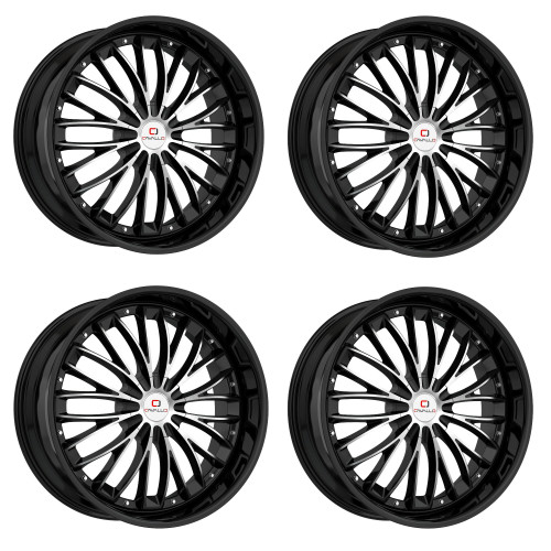 Set 4 20" Cavallo CLV-42 Gloss Black Machined 20x8.5 Wheels 5x112 5x4.5 35mm Rim